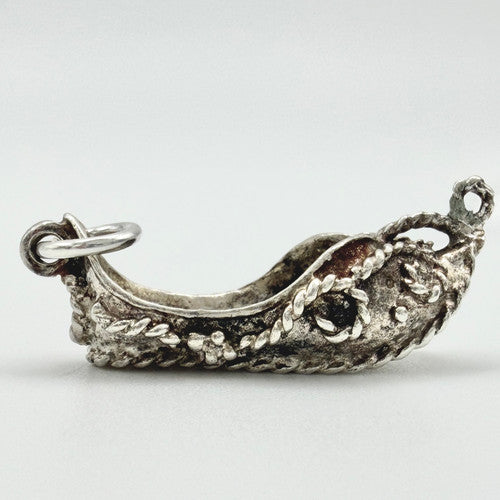 Vintage 925 Sterling Silver Oriental Shoe Charm CA24-34