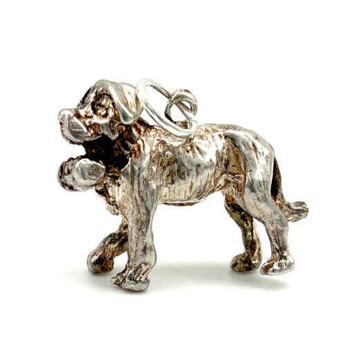 Vintage 925 Sterling Silver Saint Bernard Dog Charm CA27-61
