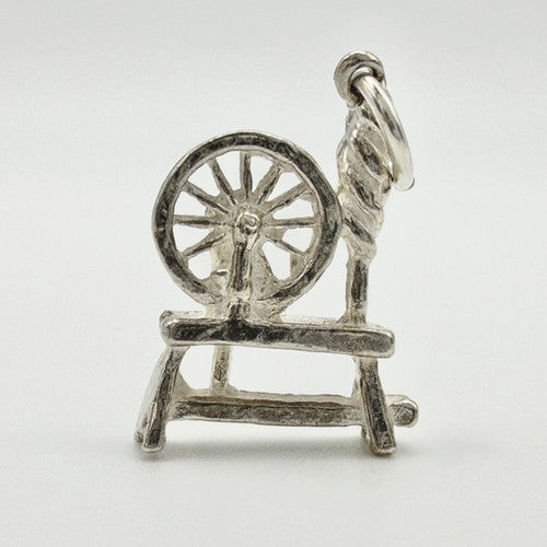 Vintage 925 Sterling Silver Spinning Wheel Charm CA24-79