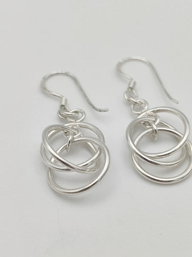 Vintage 925 Sterling Silver Modern Style Drop Earrings PAT32