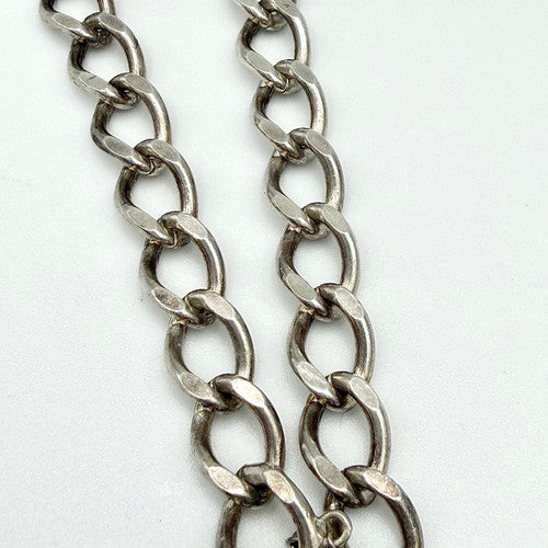 Vintage 925 Sterling Silver Heart Padlock Curb Bracelet Bracelets-63