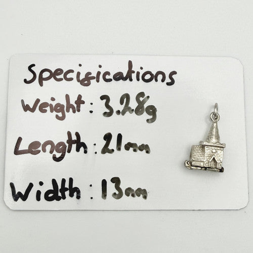 Vintage 925 Sterling Silver Church Charm CA24-53