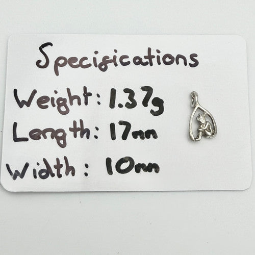 Vintage 925 Sterling Silver Wishbone & Imp Charm CA22-56