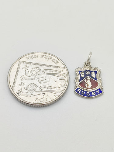 Vintage 925 Sterling Silver Rugby Travel Charm CA13-32