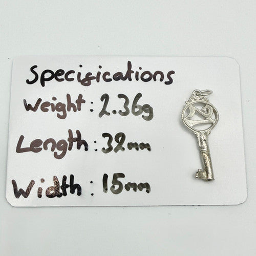Vintage 925 Sterling Silver 21 Key Charm CA24-60