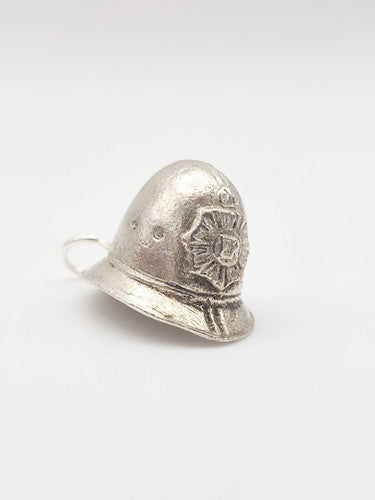 Vintage 925 Sterling Silver Policemans Helmet Charm CA18-24