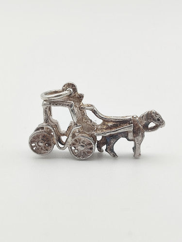 Vintage 925 Sterling Silver Carriage Charm CA13-25