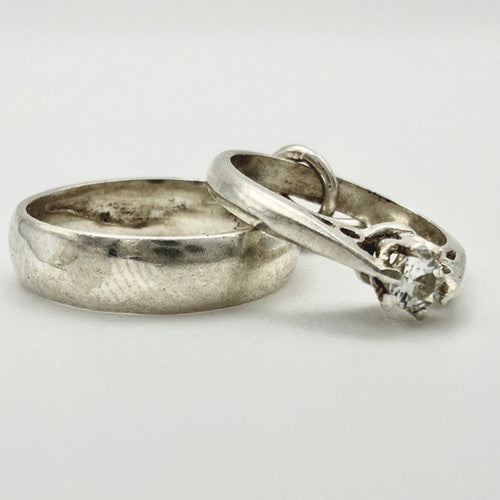 Vintage 925 Sterling Silver Rings Charm CA22-14