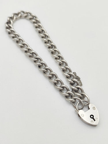 Vintage 925 Sterling Silver Curb Bracelet Bracelets-43