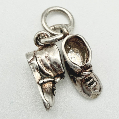 Vintage 925 Sterling Silver Baby Shoe Charm CA21-16