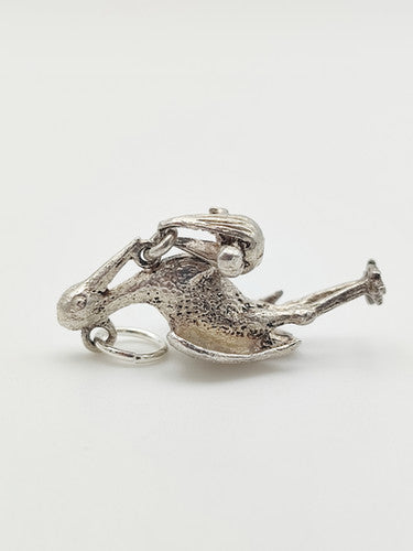 Vintage 925 Sterling Silver Stork & Baby Charm CA16-79