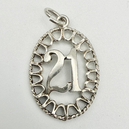 Vintage 925 Sterling Silver 21 Charm CA22-100