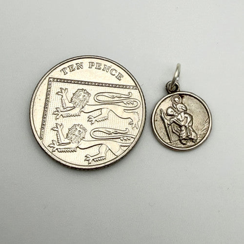Vintage 925 Sterling Silver St Christopher Charm CA19-75
