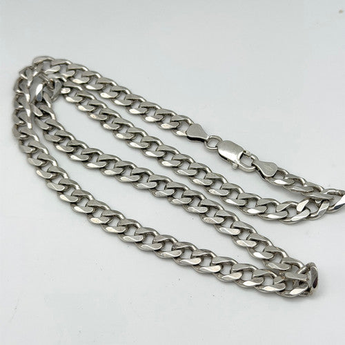 Vintage 925 Sterling Silver Curb Link Chain Necklace PAT143