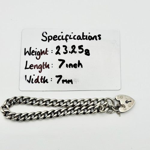 Vintage 925 Sterling Silver Curb Bracelet Bracelet-49