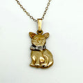 Vintage 9ct Yellow Gold Cat Necklace PG89