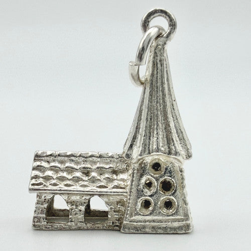 Vintage 925 Sterling Silver Church Charm CA22-36