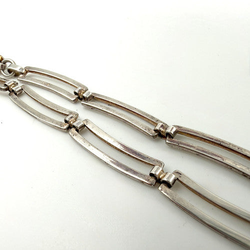 Vintage 925 Sterling Silver Double Bar Link Chain PAT145