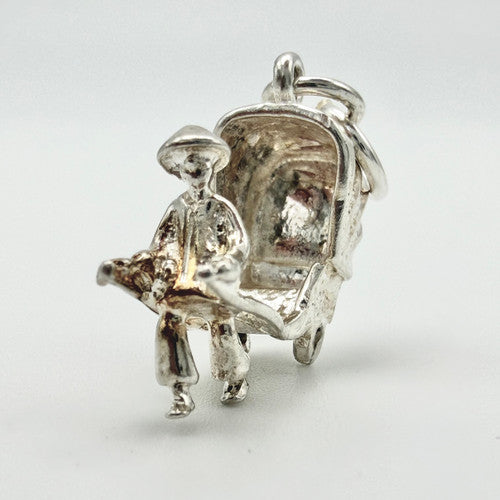 Vintage 925 Sterling Silver Rickshaw Charm CA22-63