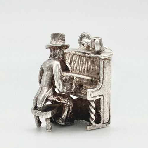 Vintage 925 Sterling Silver Articulated Pianist Charm CA23-26