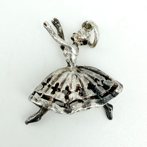 Vintage 925 Sterling Silver Ballerina Charm CA28-41