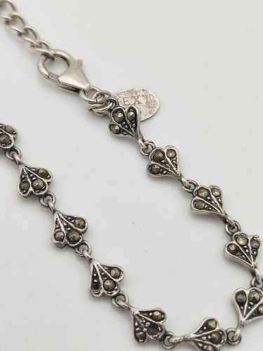 Vintage 925 Sterling Silver Marcasite Bracelet PAT59