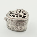 Vintage 925 Sterling Silver Heart Ring Box Charm CA23-28