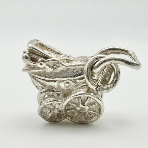 Vintage 925 Sterling Silver Pram Charm CA22-23