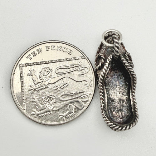 Vintage 925 Sterling Silver Oriental Shoe Charm CA23-25
