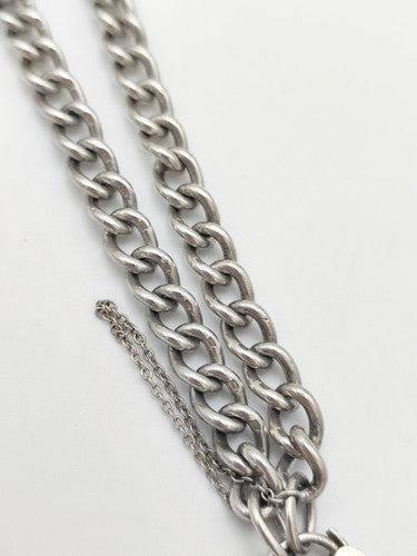 Vintage 925 Sterling Silver Curb Bracelet Bracelets-43