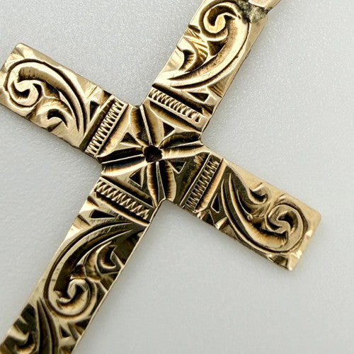 Vintage 9ct Yellow Gold Cross Pendant PG7
