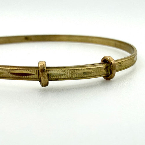 Vintage 9ct Yellow Gold Baby Childs Bangle PG27