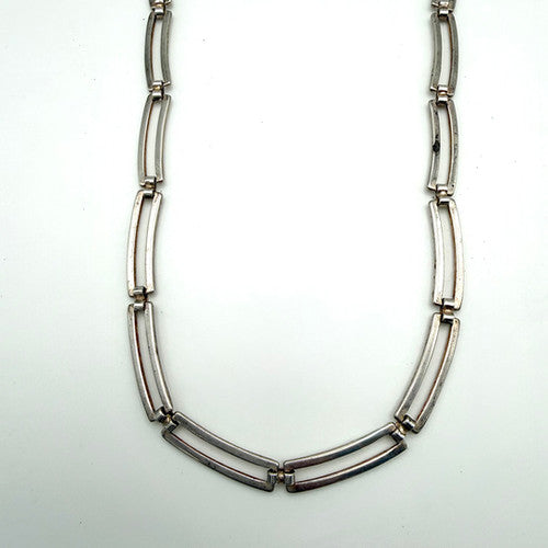 Vintage 925 Sterling Silver Double Bar Link Chain PAT145