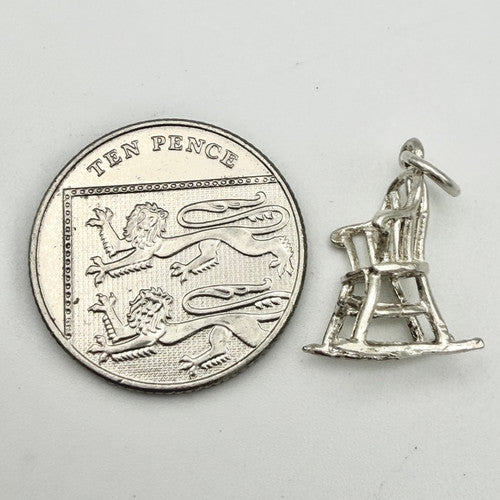 Vintage 925 Sterling Silver Rocking Chair Charm CA22-61