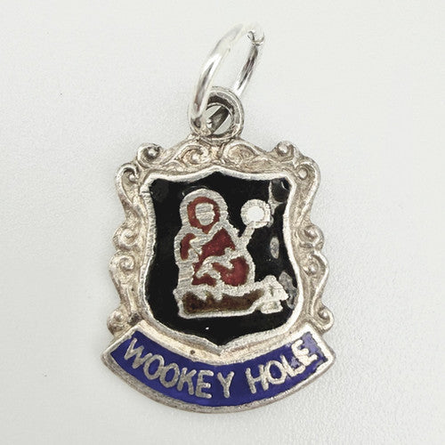Vintage 925 Sterling Silver Wookey Hole Travel Charm CA25-54