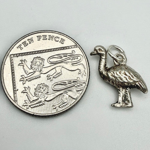 Vintage 925 Sterling Silver Ostrich Emu Charm CA24-7