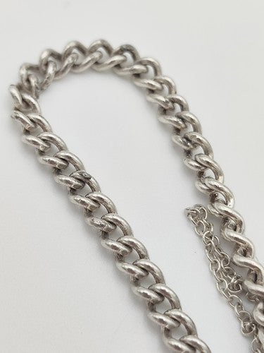 Vintage 925 Sterling Silver Curb Link Bracelet Bracelets-30