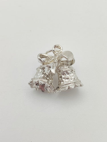 Vintage 925 Sterling Silver Bells Charm CA17-67