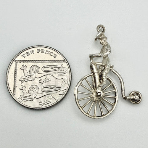 Vintage 925 Sterling Silver Penny-Farthing Charm CA22-33