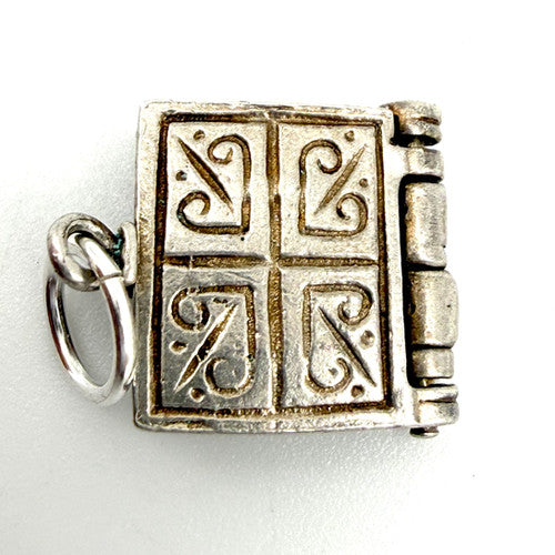 Vintage 925 Sterling Silver Holy Bible Charm CA27-36