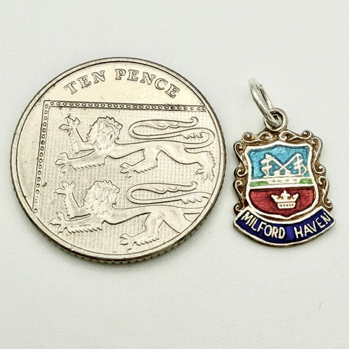 Vintage 925 Sterling Silver Milford Haven Travel Charm CA20-27