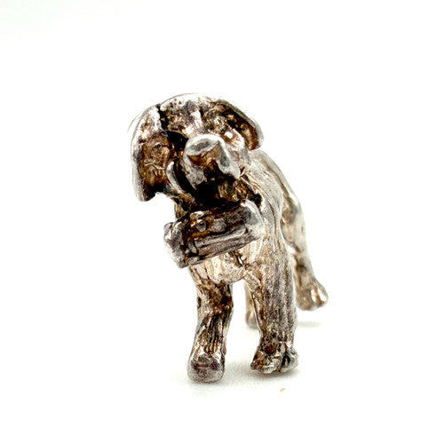 Vintage 925 Sterling Silver Saint Bernard Dog Charm CA27-61