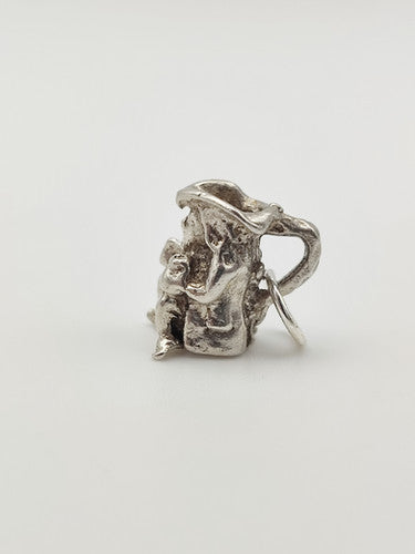Vintage 925 Sterling Silver Toby Jug Charm CA17-85