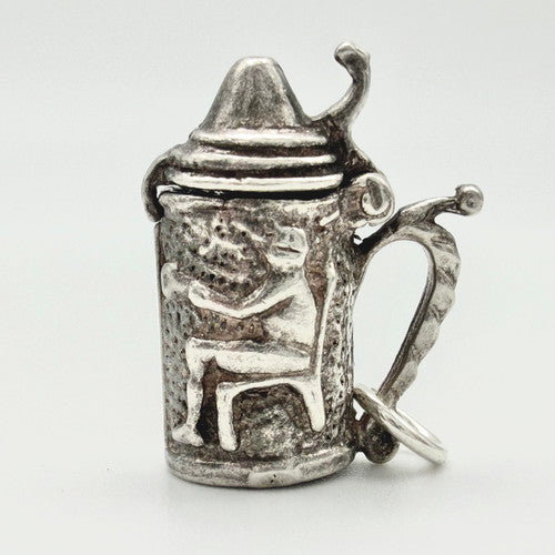 Vintage 925 Sterling Silver Tankard Charm CA23-34