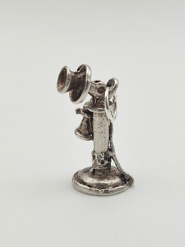 Vintage 925 Sterling Silver Telephone Charm CA15-36