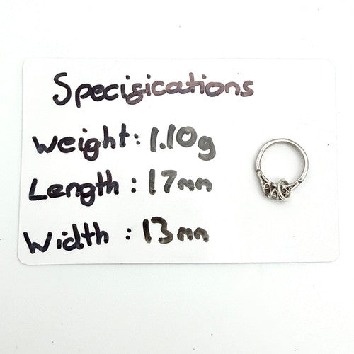 Vintage 925 Sterling Silver Solitaire Ring Charm CA16-12