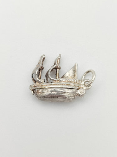 Vintage 925 Sterling Silver Boat Charm CA14-10