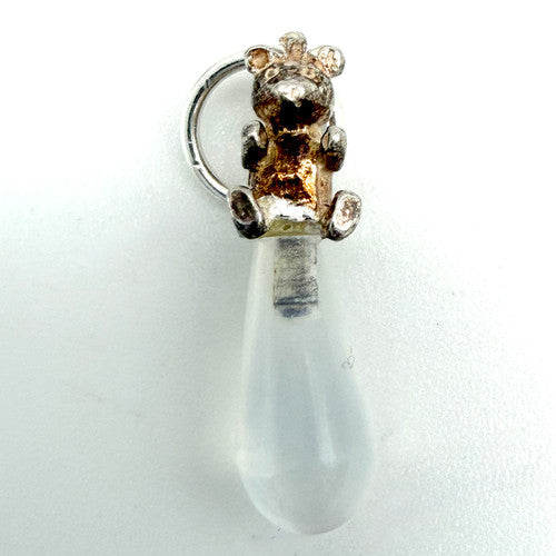 Vintage 925 Sterling Silver Teddy Bear Rattle Charm CA27-5