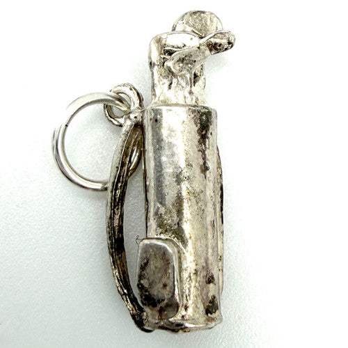 Vintage 925 Sterling Silver Golf Clubs Bag Charm CA27-20