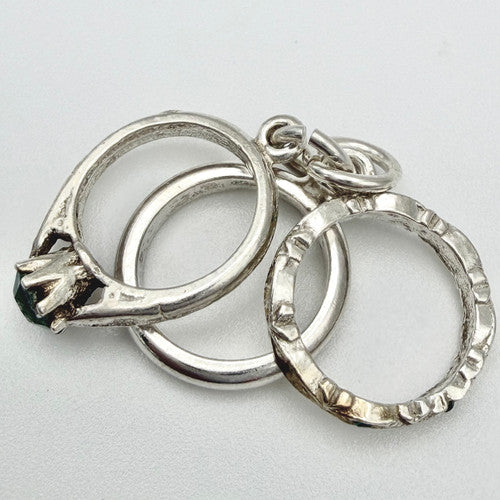 Vintage 925 Sterling Silver Rings Charm CA22-34